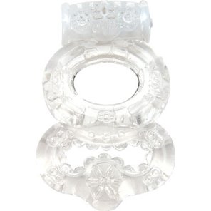  Прозрачное эрекционное кольцо с вибрацией Climax Gems Crystal Ring 