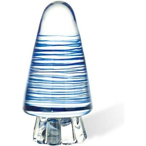  Мерцающий анальный конус с голубыми полосками 