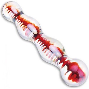  Переливающаяся анальная палочка из стекла 19 см 