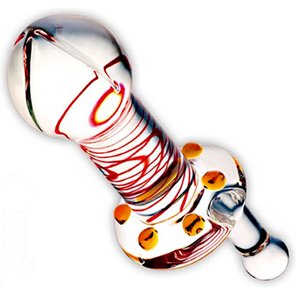  Нарядная анальная пробка из стекла 10 см 