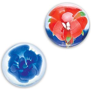  Стеклянные вагинальные шарики Wild Orchid (синий, красный) 2,5 см 