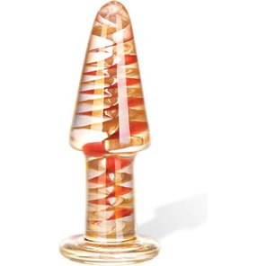  Золотистая стеклянная анальная пробка Rock Candy 13 см 