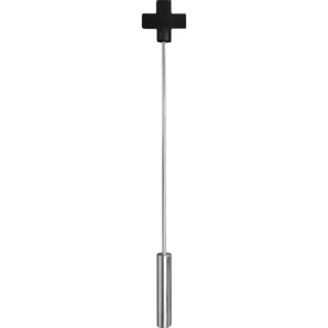  Чёрная шлёпалка Leather Cross Tiped Crop с наконечником-крестом 56 см 