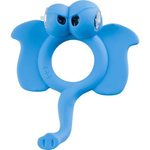  Голубое кольцо Beasty Toys Easy Elephant с вибрацией и светящимися глазами 