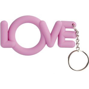  Розовое эрекционное кольцо-брелок Love Cocking 