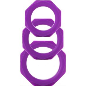  Набор из 3 фиолетовых эрекционных колец Octagon Rings 3 sizes 