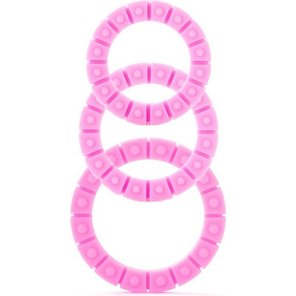  Набор из 3 розовых эрекционных колец Silicone Love Wheel 3 sizes 