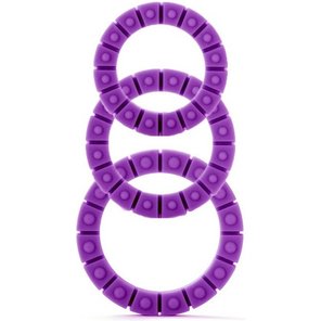  Набор фиолетовых эрекционных колец Silicone Love Wheel 3 sizes (3 шт.) 