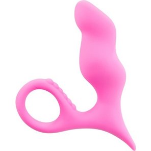  Розовая анальная втулка Squatter с ручкой-кольцом 