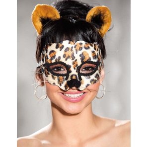  Леопардовая маска и ободок с ушками 