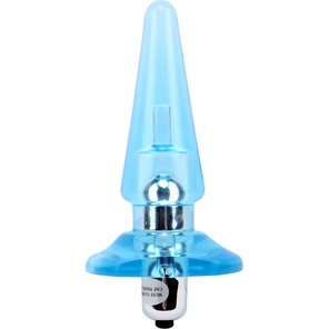  Голубой анальный вибростимулятор 10 см 
