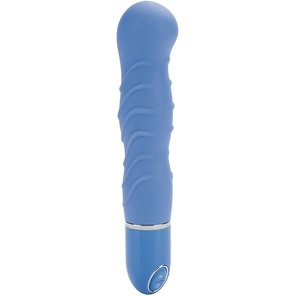  Голубой гнущийся вибратор Silicone Pleasure Bendie Ripple G s 17,3 см 
