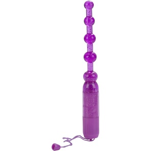  Фиолетовая анальная цепочка Waterproof Vibrating Pleasure Beads 
