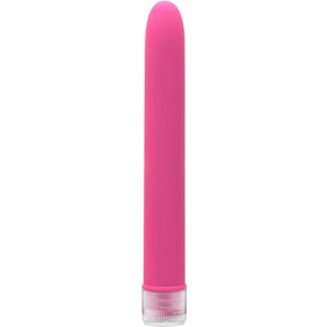  Тонкий розовый классический вибратор Neon Luv Touch Slims 14,6 см 