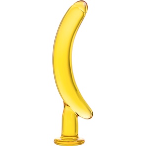  Жёлтый стимулятор-банан из стекла 17,5 см 