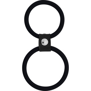  Чёрное двойное эрекционное кольцо Dual Rings Black 