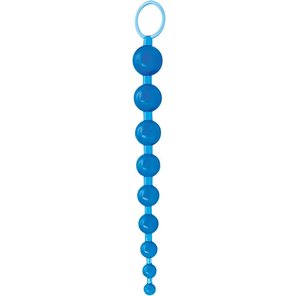  Голубая анальная цепочка Sex Please! Sexy Beads Blue 27,9 см 