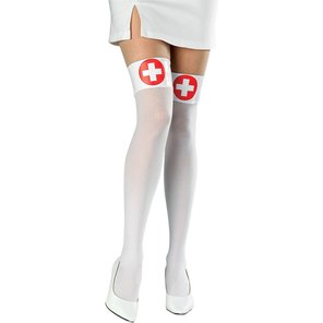  Чулки медсестры с красными крестами на резинке 