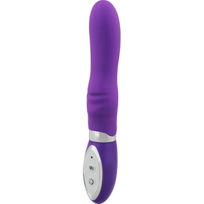  Фиолетовый вибратор с ребристым выступом Big Finger Vibe 18 см 