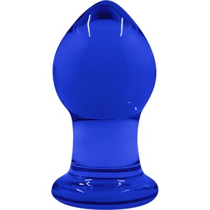  Малая синяя стеклянная анальная пробка Crystal Small 6,3 см 