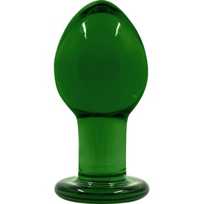  Зеленая стеклянная анальная пробка Crystal Medium 7,5 см 