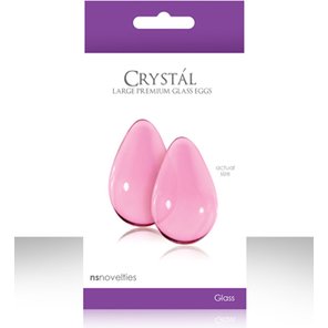  Большие розовые стеклянные вагинальные шарики CRYSTAL KEGEL EGGS 
