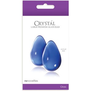  Большие синие стеклянные вагинальные шарики Crystal Kegel Eggs 