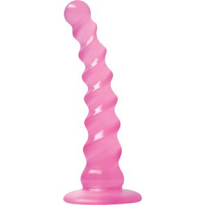  Рифленый розовый анальный стимулятор Jollipops 