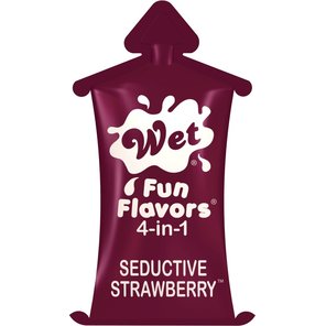  Разогревающий лубрикант Fun Flavors 4-in-1 Seductive Strawberry с ароматом клубники 10 мл 