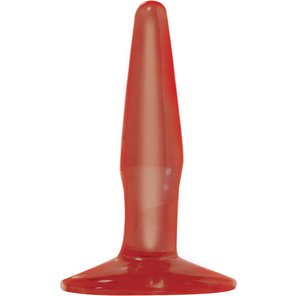  Маленькая красная анальная пробка Basix Rubber Works Mini Butt Plug 10,8 см 