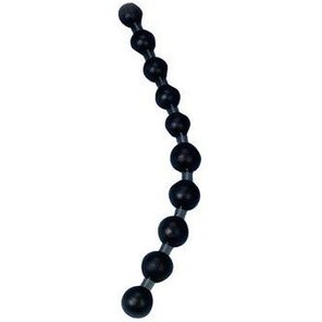  Чёрная анальная цепочка Jumbo Thai Beads 28 см 