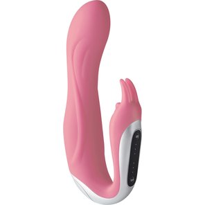  Розовый вибратор Hi-Tech Neo Rabbit Pink 17,5 см 