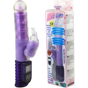  Фиолетовый вибратор хай-тек Love Gift 24,5 см 