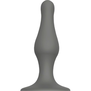  Серый удлиненный анальный стимулятор PLUG WITH SUCTION CUP 15,6 см 