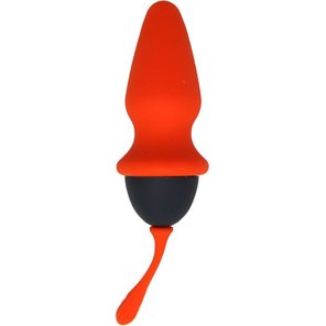 Оранжево-черная анальная пробка 8 см 