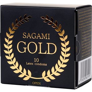  Золотистые презервативы Sagami Gold 10 шт 