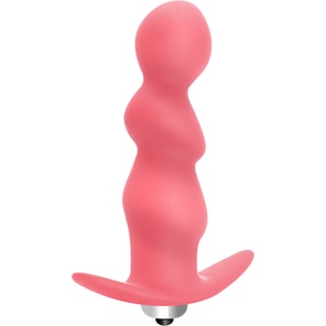  Розовая фигурная анальная вибропробка Spiral Anal Plug 12 см 