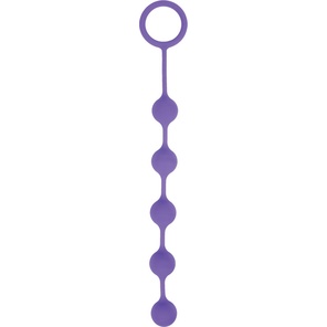  Фиолетовая анальная цепочка с кольцом-ограничителем 23 см 