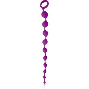  Фиолетовая фигурная анальная цепочка Cosmo 32 см 