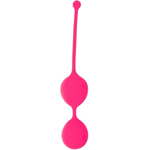  Розовые двойные вагинальные шарики Cosmo с хвостиком для извлечения 