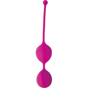  Ярко-розовые двойные вагинальные шарики Cosmo с хвостиком для извлечения 