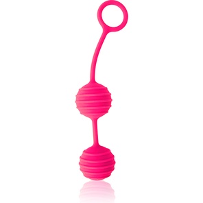  Розовые вагинальные шарики с ребрышками Cosmo 