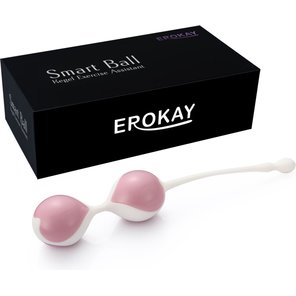  Бело-розовые вагинальные шарики Erokay 