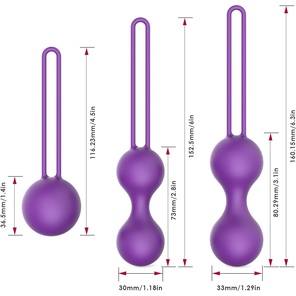  Набор из трех фиолетовых вагинальных шариков Erokay 