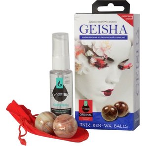  Вагинальные шарики Geisha из оникса в комплекте с лубрикантом 