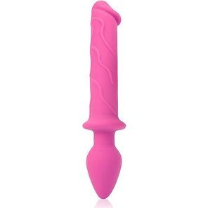  Двусторонний вагинально-анальный стимулятор розового цвета 23 см 