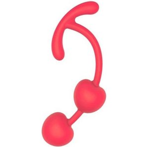  Красные силиконовые вагинальные шарики с ограничителем 