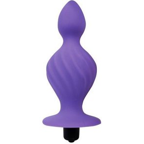  Фиолетовая анальная вибровтулка конической формы 10 см 