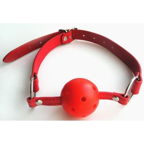  Красный пластиковый кляп-шарик Ball Gag 