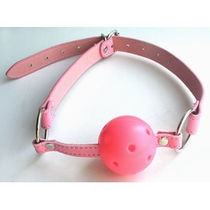  Розовый пластиковый кляп-шарик Ball Gag 
